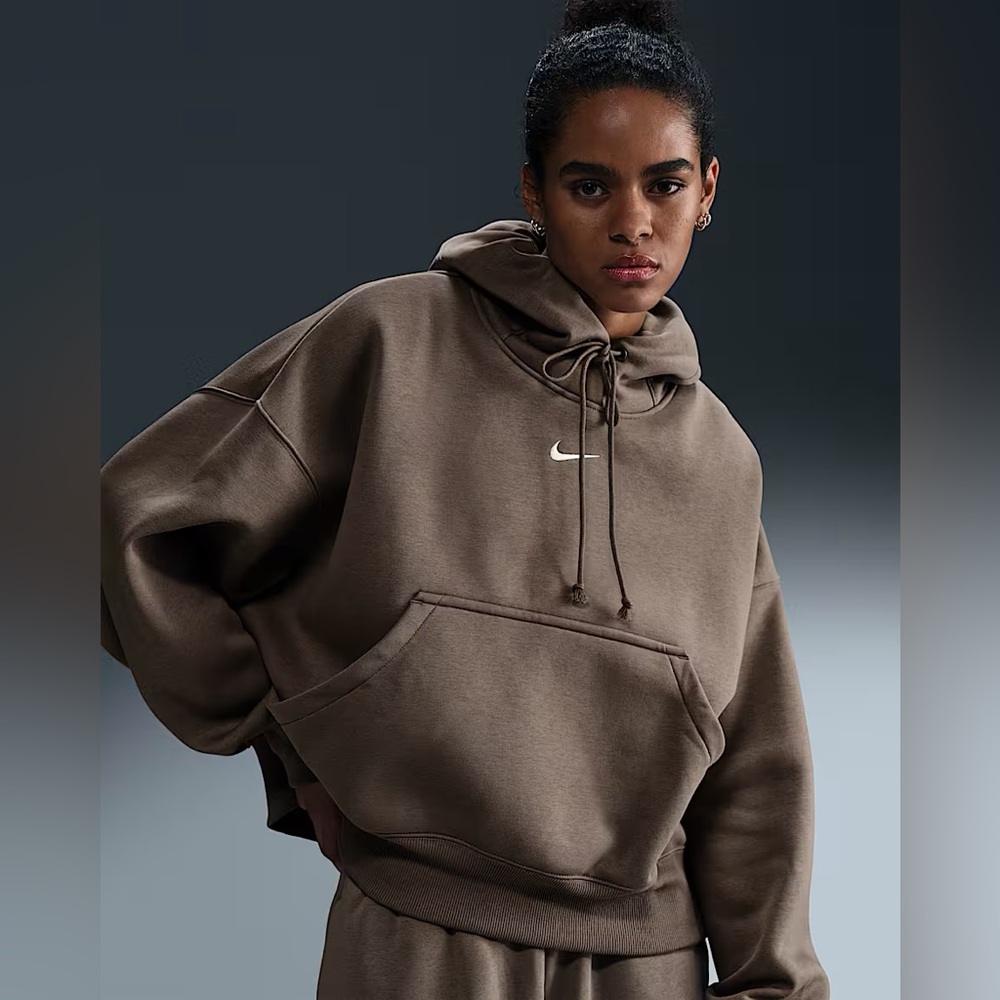 Nike Phoenix Over Oversized Brown Hoodie size large